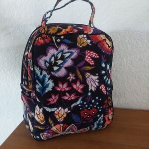SOLD Vera Bradley foxwood lunch tote bag floral black